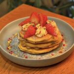 Tortitas con crema de pistacho.